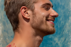 Paint Splat Fun - Colorful Happy Male Faces