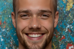 Paint Splat Fun - Colorful Happy Male Faces