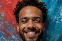 Paint Splat Fun - Colorful Happy Male Faces