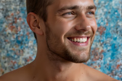 Paint Splat Fun - Colorful Happy Male Faces