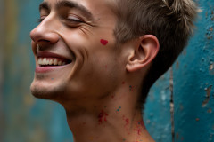 Paint Splat Fun - Colorful Happy Male Faces