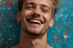 Paint Splat Fun - Colorful Happy Male Faces