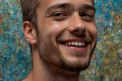 Paint Splat Fun - Colorful Happy Male Faces