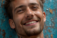 Paint Splat Fun - Colorful Happy Male Faces