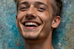 Paint Splat Fun - Colorful Happy Male Faces