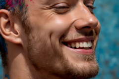 Paint Splat Fun - Colorful Happy Male Faces