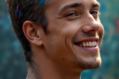 Paint Splat Fun - Colorful Happy Male Faces