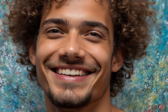 Paint Splat Fun - Colorful Happy Male Faces