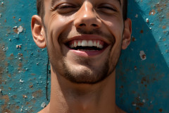 Paint Splat Fun - Colorful Happy Male Faces