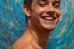 Paint Splat Fun - Colorful Happy Male Faces