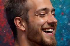 Paint Splat Fun - Colorful Happy Male Faces