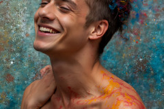 Paint Splat Fun - Colorful Happy Male Faces