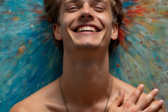 Paint Splat Fun - Colorful Happy Male Faces