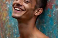 Paint Splat Fun - Colorful Happy Male Faces