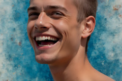 Paint Splat Fun - Colorful Happy Male Faces