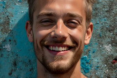 Paint Splat Fun - Colorful Happy Male Faces