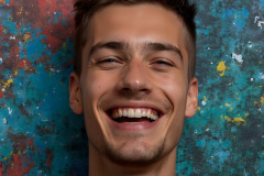 Paint Splat Fun - Colorful Happy Male Faces