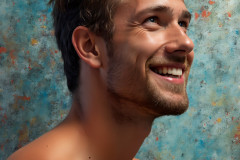 Paint Splat Fun - Colorful Happy Male Faces