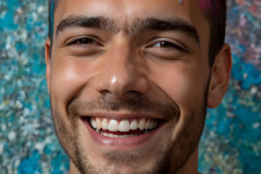 Paint Splat Fun - Colorful Happy Male Faces