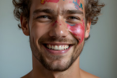 Paint Splat Fun - Colorful Happy Male Faces