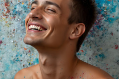 Paint Splat Fun - Colorful Happy Male Faces