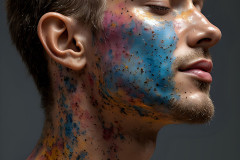 Paint Splat Fun - Colorful Happy Male Faces