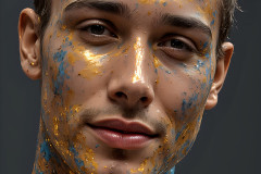 Paint Splat Fun - Colorful Happy Male Faces