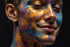 Paint Splat Fun - Colorful Happy Male Faces