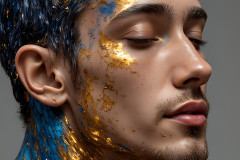 Paint Splat Fun - Colorful Happy Male Faces