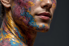 Paint Splat Fun - Colorful Happy Male Faces