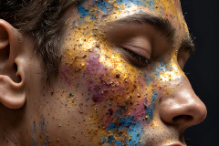 Paint Splat Fun - Colorful Happy Male Faces
