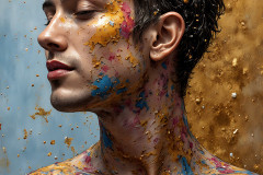 Paint Splat Fun - Colorful Happy Male Faces