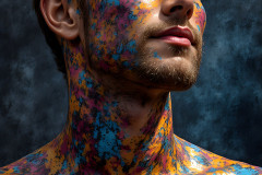 Paint Splat Fun - Colorful Happy Male Faces