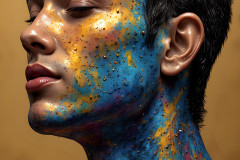 Paint Splat Fun - Colorful Happy Male Faces