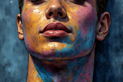 Paint Splat Fun - Colorful Happy Male Faces