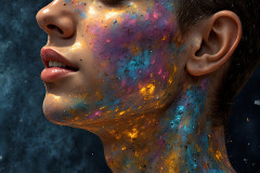 Paint Splat Fun - Colorful Happy Male Faces