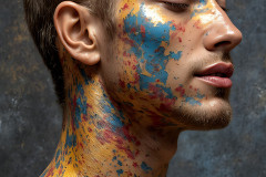 Paint Splat Fun - Colorful Happy Male Faces