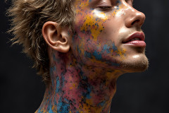 Paint Splat Fun - Colorful Happy Male Faces