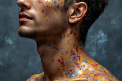 Paint Splat Fun - Colorful Happy Male Faces