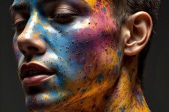 Paint Splat Fun - Colorful Happy Male Faces