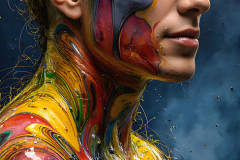 Paint Splat Fun - Colorful Happy Male Faces