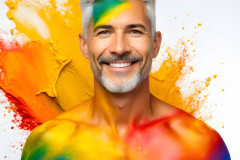 Handsome Men and the Colors of Pride,part of the LGBTQ Gay Pride Collection