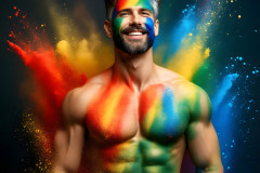 Handsome Men and the Colors of Pride,part of the LGBTQ Gay Pride Collection
