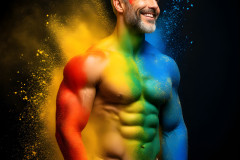 Handsome Men and the Colors of Pride,part of the LGBTQ Gay Pride Collection