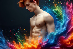 Handsome Men and the Colors of Pride,part of the LGBTQ Gay Pride Collection