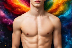 Handsome Men and the Colors of Pride,part of the LGBTQ Gay Pride Collection