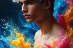 Handsome Men and the Colors of Pride,part of the LGBTQ Gay Pride Collection