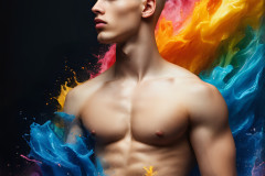 Handsome Men and the Colors of Pride,part of the LGBTQ Gay Pride Collection
