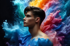 Handsome Men and the Colors of Pride,part of the LGBTQ Gay Pride Collection