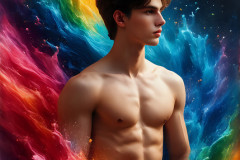 Handsome Men and the Colors of Pride,part of the LGBTQ Gay Pride Collection